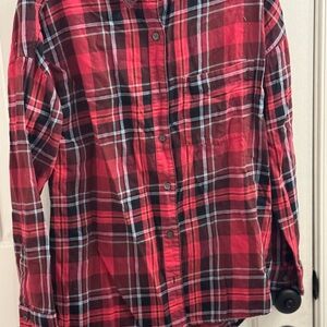 Old Navy Red and Black Plaid Shirt